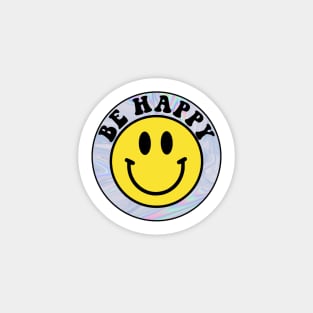 Be Happy Trippy Smiley Face Sticker